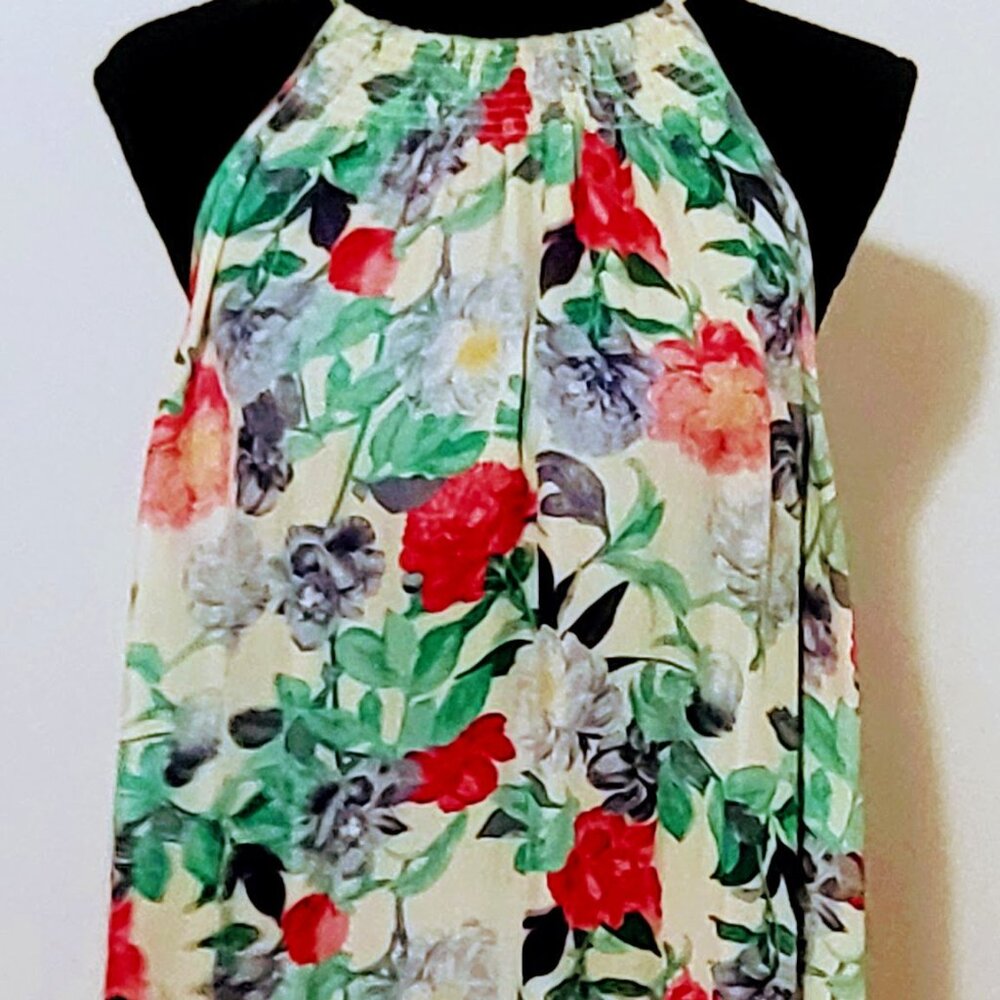 Joie Floral Silk Sleeveless Blouse / Halter Tank